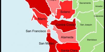 샌프란시스코 베이 지역 카운티 지도