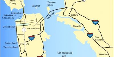 지도 샌프란시스코의 해변