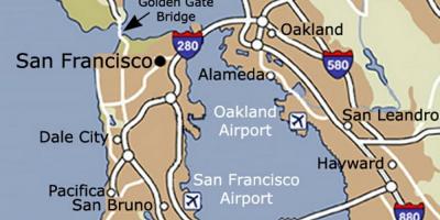 지도 샌프란시스코의 공항 주변 지역