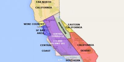 지도 캘리포니아 샌프란시스코의 북쪽