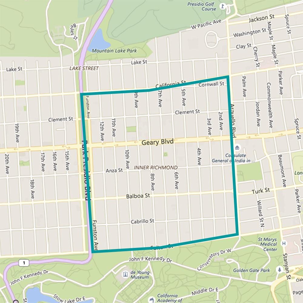 지도 richmond district 샌프란시스코