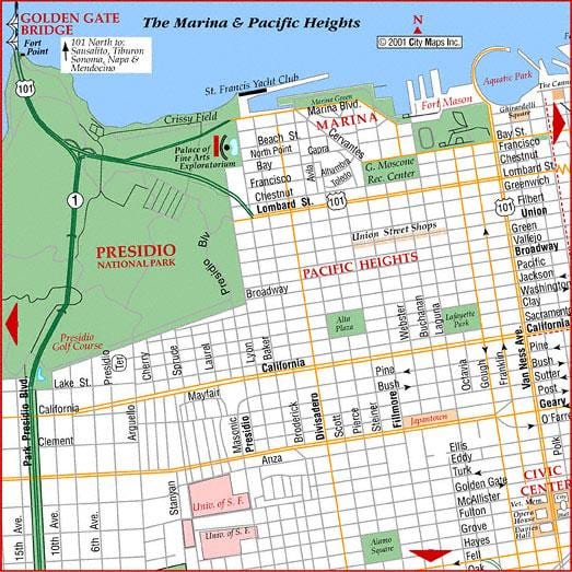 지도 pacific heights 샌프란시스코