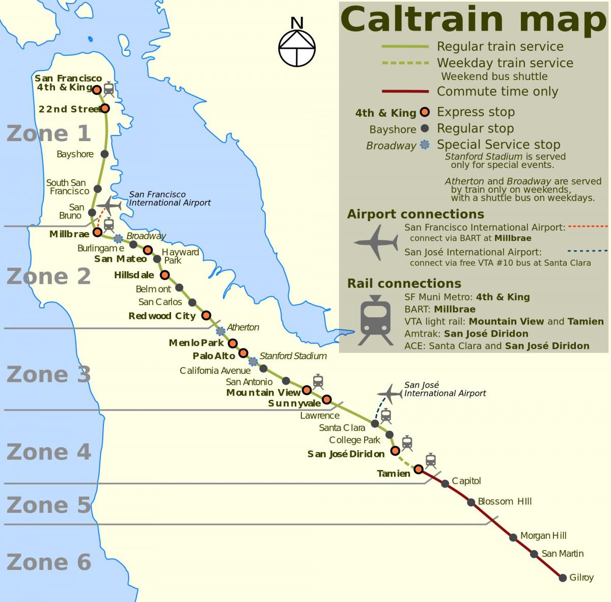 샌프란시스코 caltrain 지도