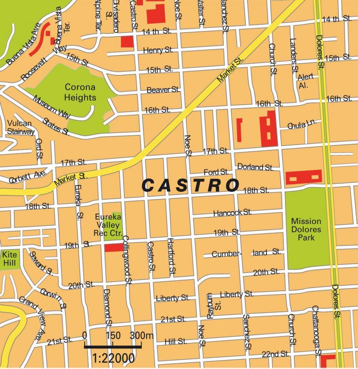 지도 카스트로의 지역에서 샌프란시스코