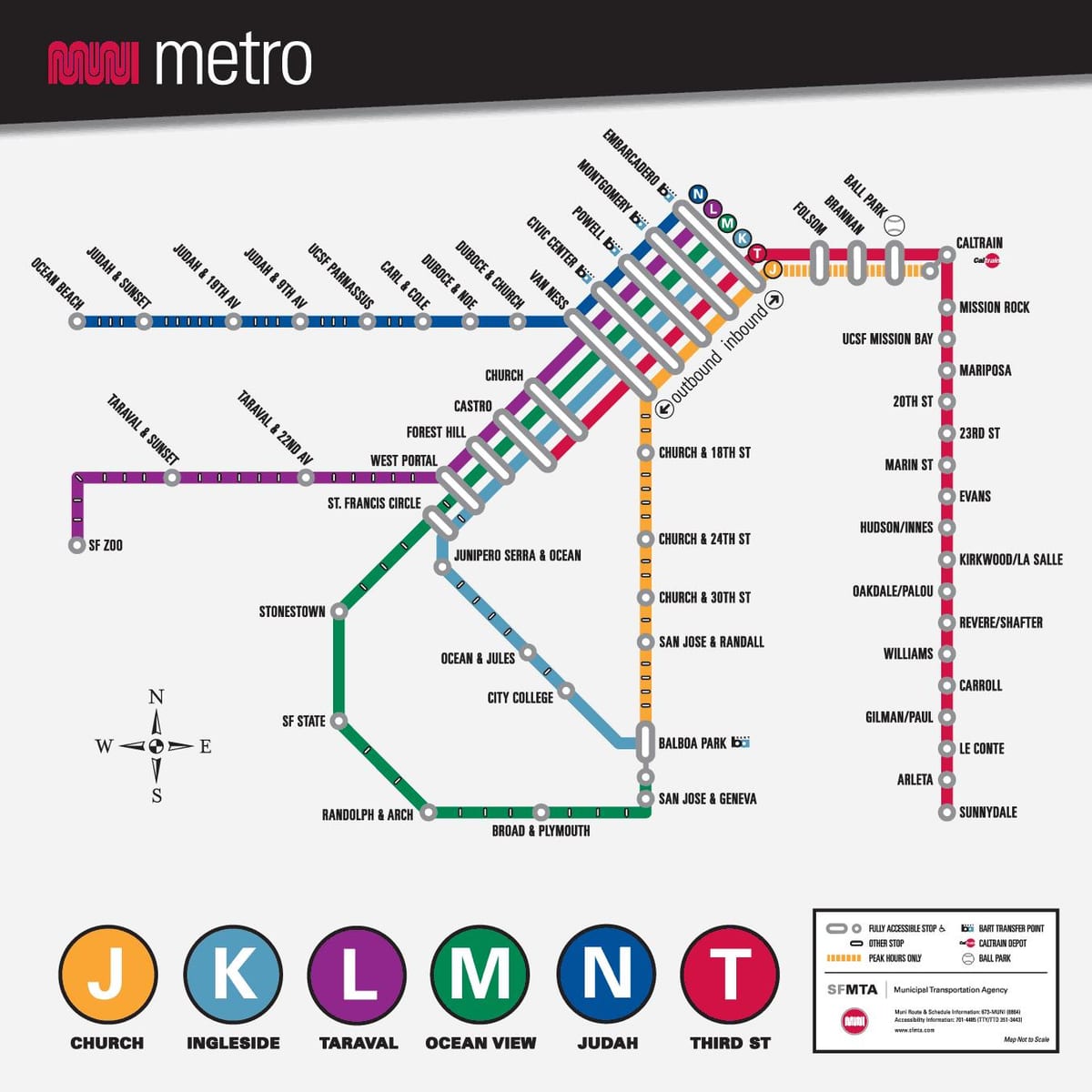SF muni metro 지도