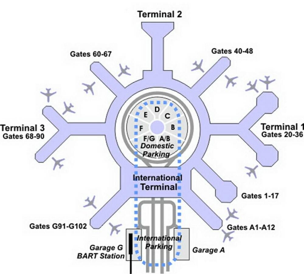 지도 SFO 터미널 g