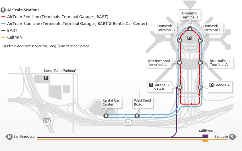 지도 SFO airtrain