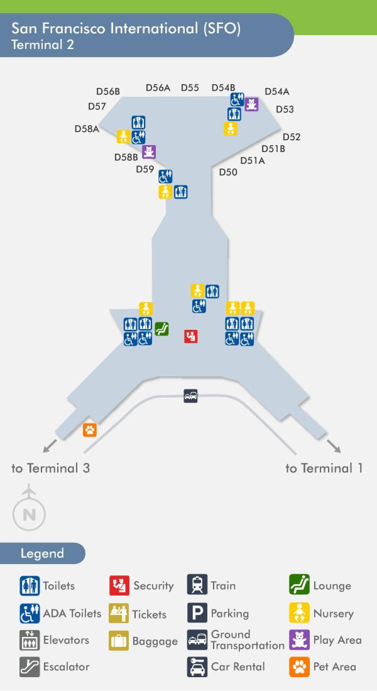 샌프란시스코 공항 2 터미널 지도