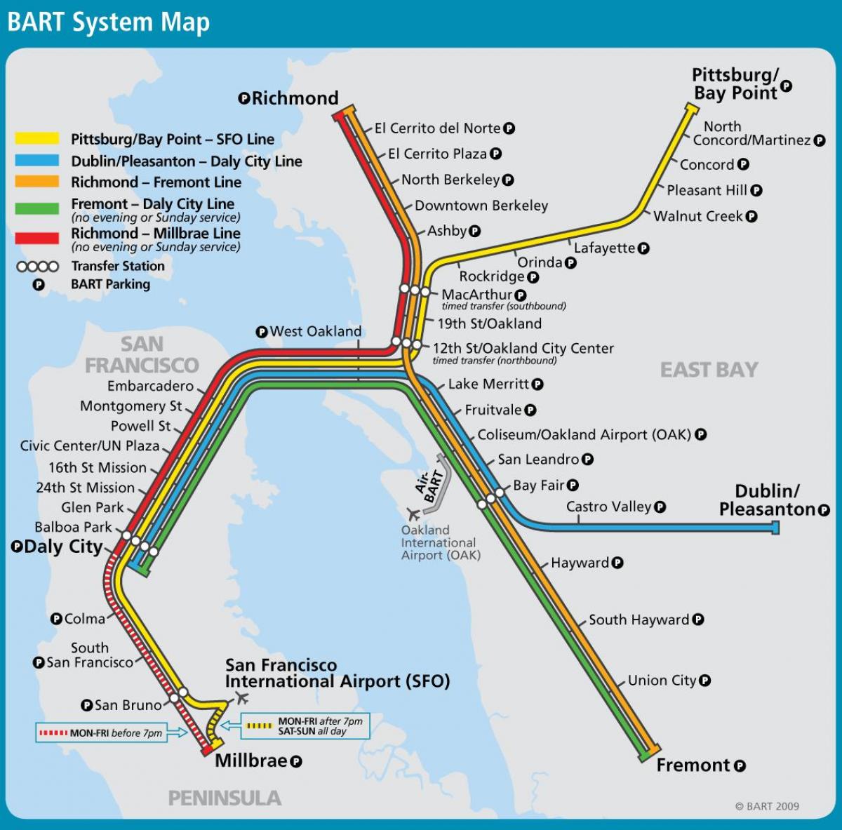 샌프란시스코 바트 시스템 지도