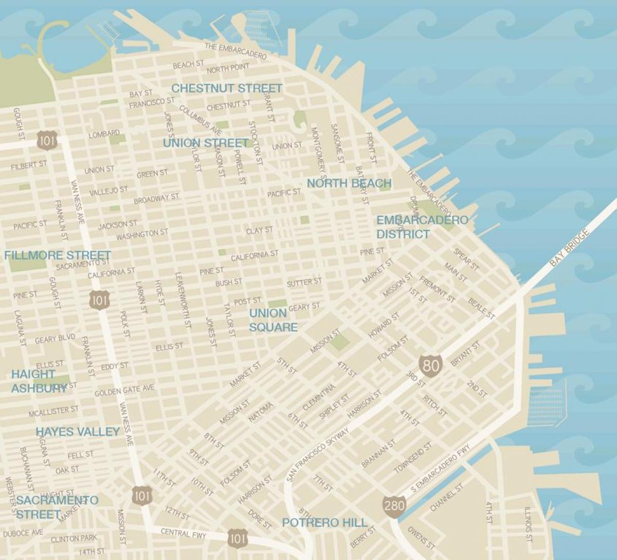 샌프란시스코 지도 가먼트 디스트릭트