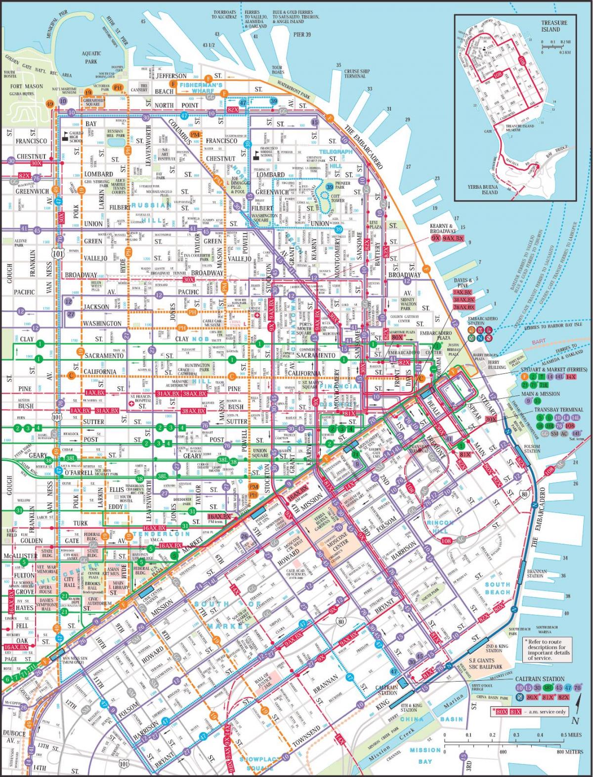 샌프란시스코 대중 교통 지도