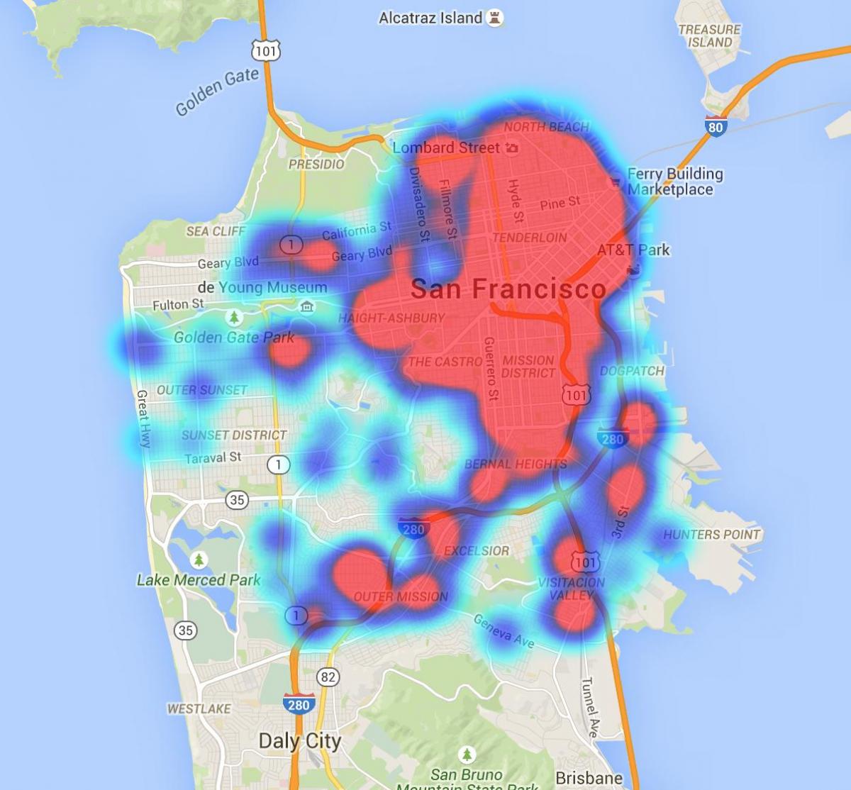 지도 샌프란시스코의 배설물