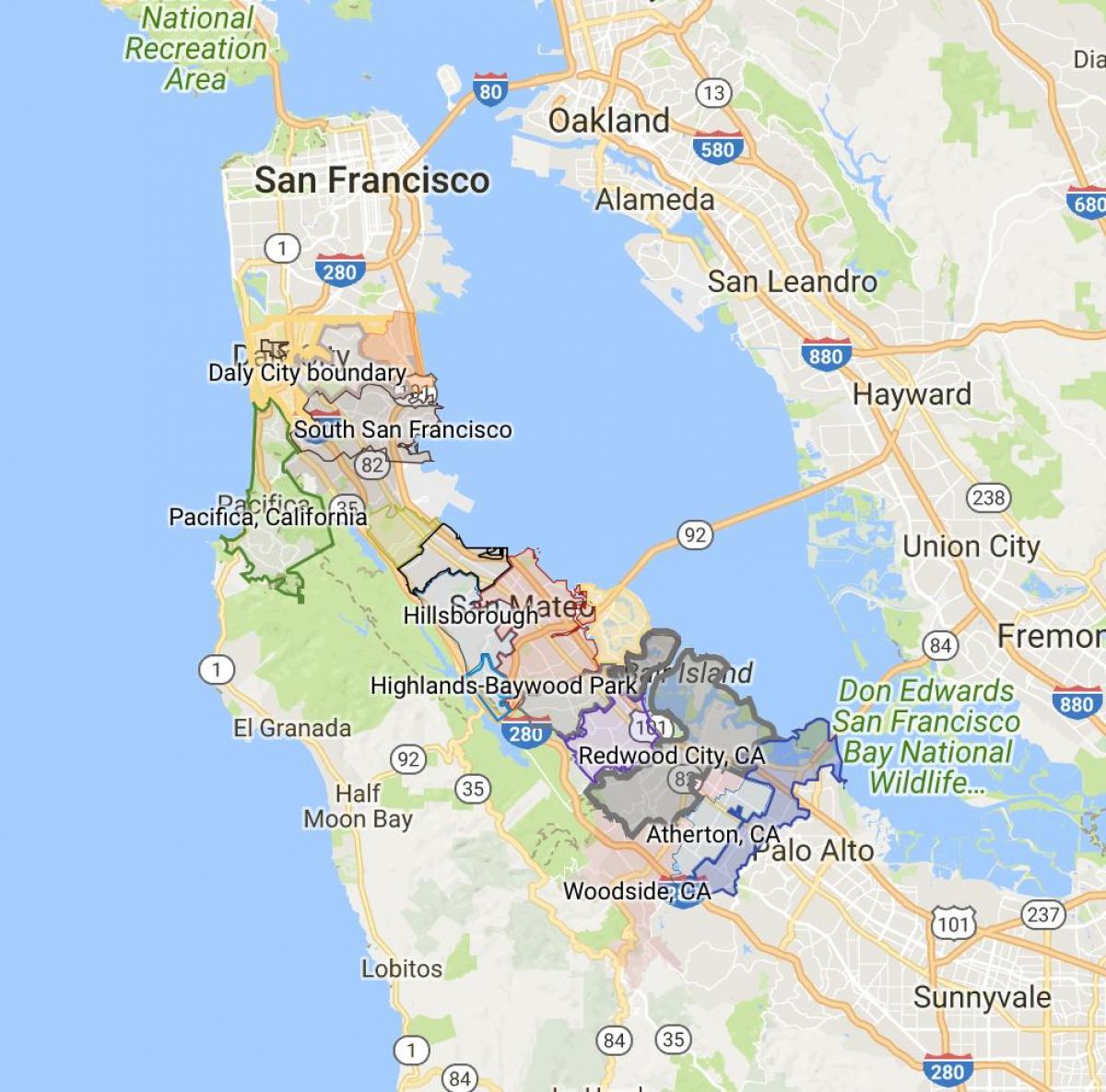 지도 샌프란시스코의 도시 한계