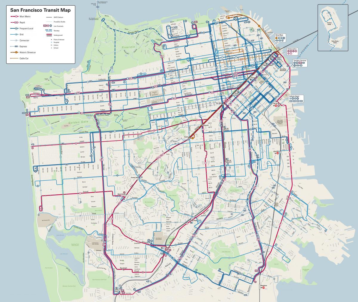 샌프란시스코 버스 노선 지도
