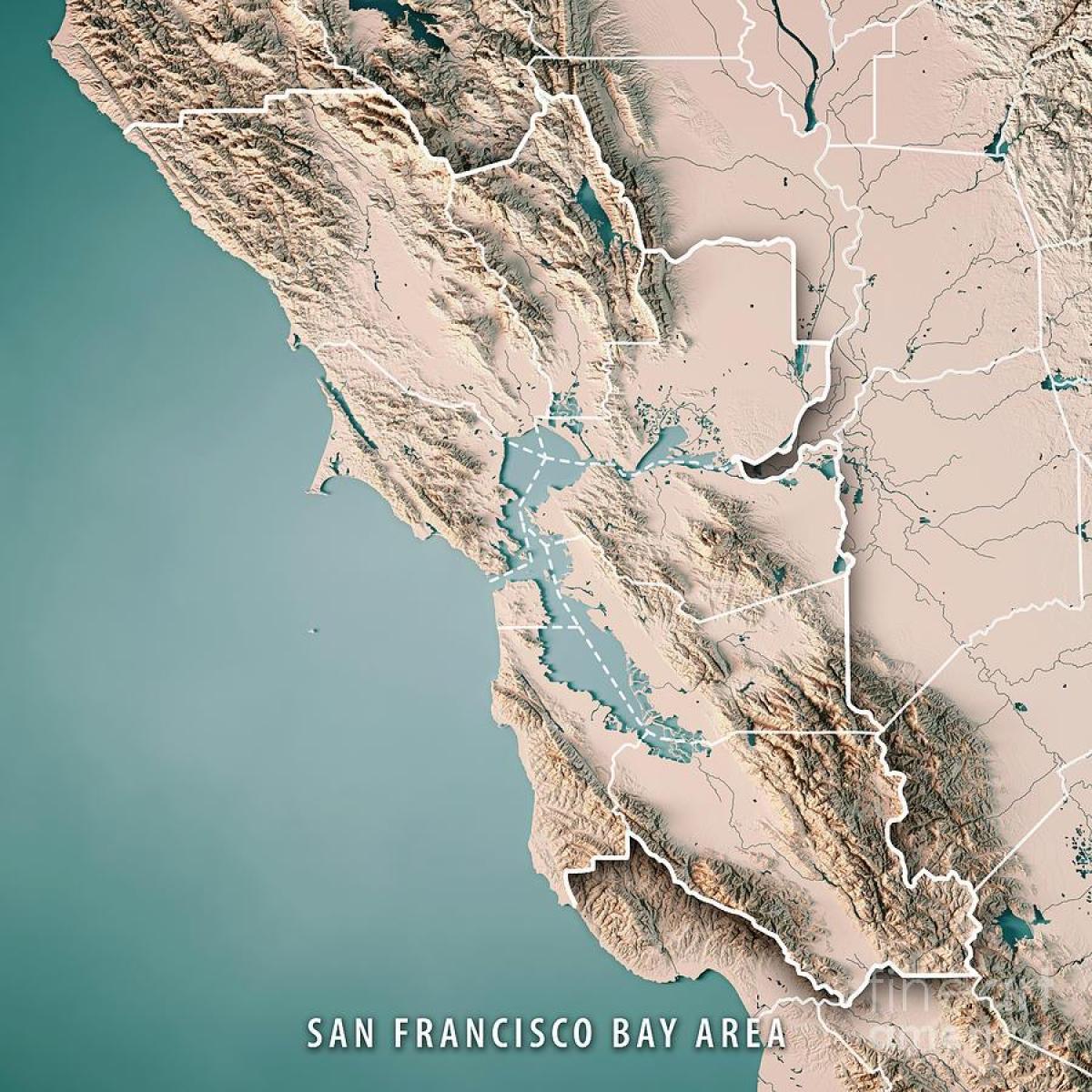 지도 샌프란시스코 베이의 지형 