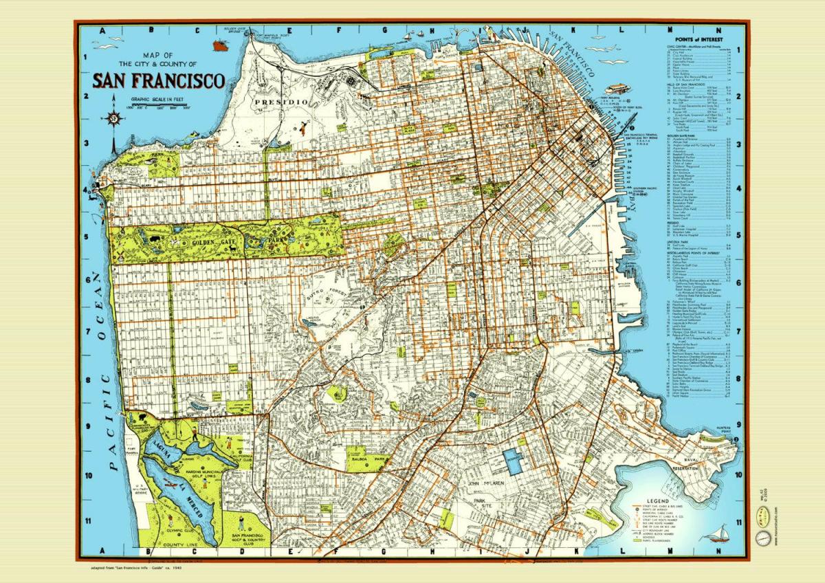 샌프란시스코 지도 거리스 포스터