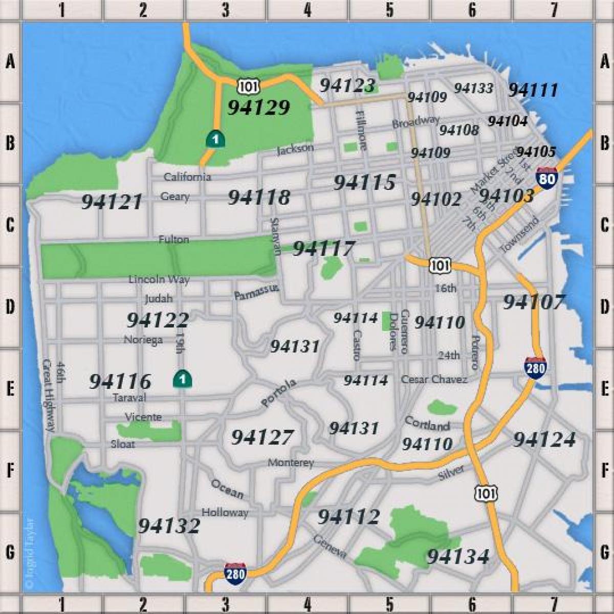 샌프란시스코 우편 번호 지도