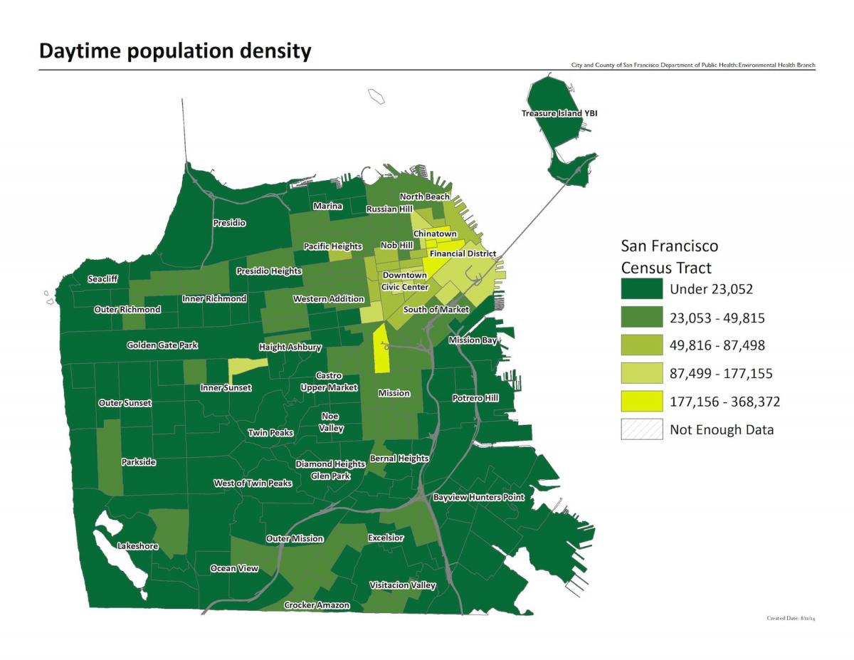 지도 샌프란시스코의 인구 밀도