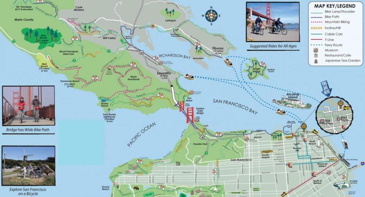 지도 샌프란시스코의 자전거 투어