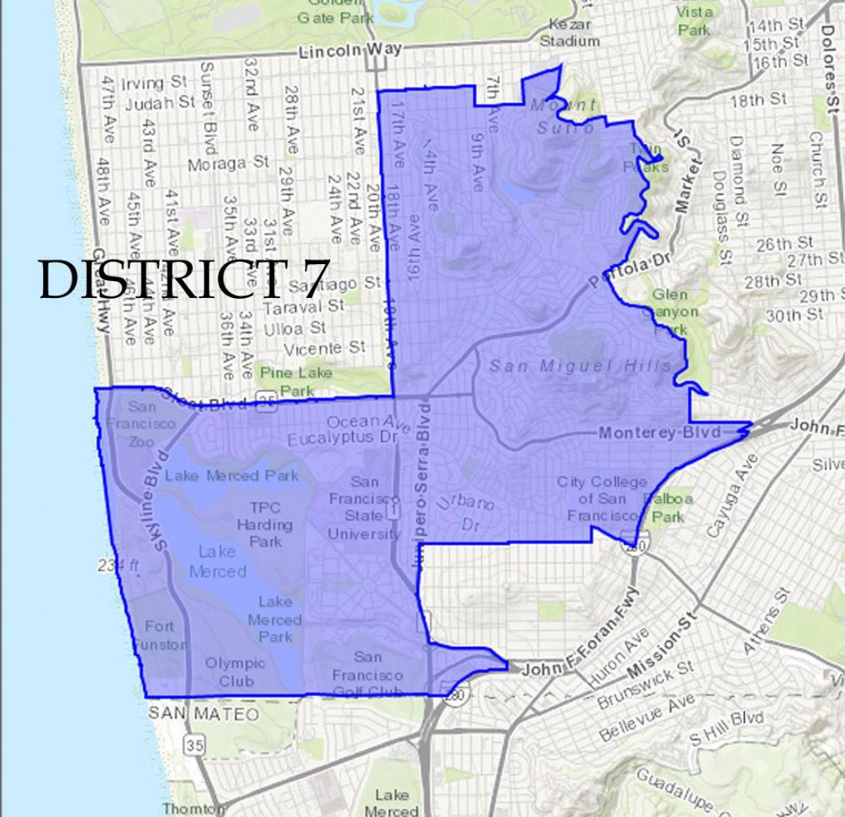 샌프란시스코 지도 district7 