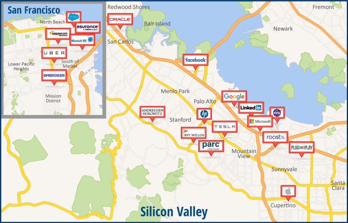 지도의 실리콘 밸리 관광
