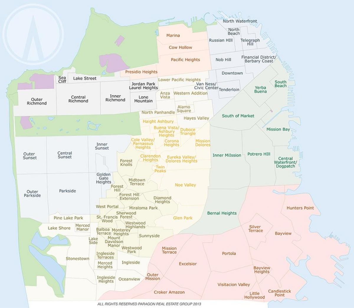 지도의 카우 할로우 샌프란시스코