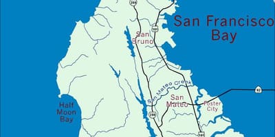 지도의 베이 지역 반도